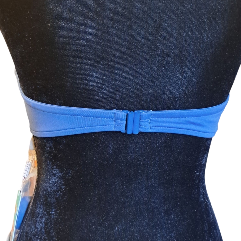 SOLD Seafolly Twist Front Bustier Bandeau Swim Top - Peacock Blue - Size US 8 - Picture 4 of 8